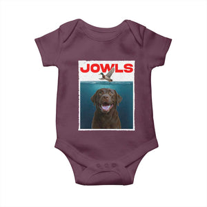 Chocolate Labrador Retriever Baby Onesie Funny Jowls Horror Dog Poster TS12 Maroon Print Your Wear