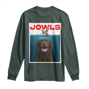 Chocolate Labrador Retriever Long Sleeve Shirt Funny Jowls Horror Dog Poster TS12 Dark Forest Green Print Your Wear