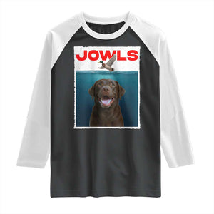 Chocolate Labrador Retriever Raglan Shirt Funny Jowls Horror Dog Poster TS12 Black White Print Your Wear