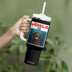 Chocolate Labrador Retriever Tumbler With Handle Funny Jowls Horror Dog Poster TS12 Print Your Wear