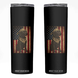 Black Labrador Skinny Tumbler Hunting American Flag Dog Lover Gift TS12 Black Print Your Wear