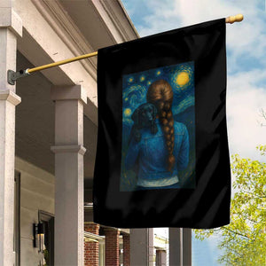 Starry Night Art Parody Garden Flag Girl And Labrador Retriever Dog Mom Gift TS12 Print Your Wear