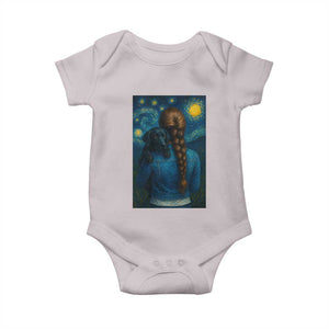 Starry Night Art Parody Baby Onesie Girl And Labrador Retriever Dog Mom Gift TS12 Ice Gray Print Your Wear