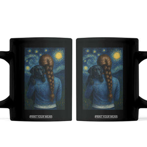 Starry Night Art Parody Coffee Mug Girl And Labrador Retriever Dog Mom Gift TS12 Black Print Your Wear