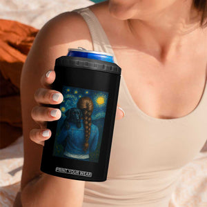 Starry Night Art Parody 4 in 1 Can Cooler Tumbler Girl And Labrador Retriever Dog Mom Gift TS12 Print Your Wear