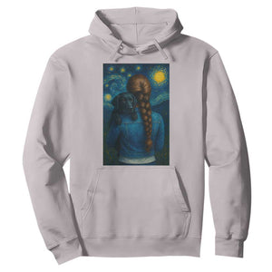 Starry Night Art Parody Hoodie Girl And Labrador Retriever Dog Mom Gift TS12 Ice Gray Print Your Wear
