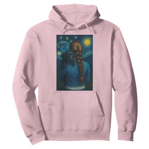 Starry Night Art Parody Hoodie Girl And Labrador Retriever Dog Mom Gift TS12 Light Pink Print Your Wear