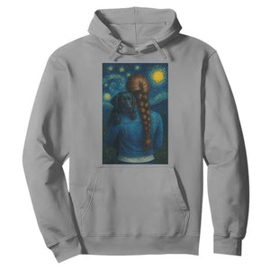 Starry Night Art Parody Hoodie Girl And Labrador Retriever Dog Mom Gift TS12 Sport Gray Print Your Wear