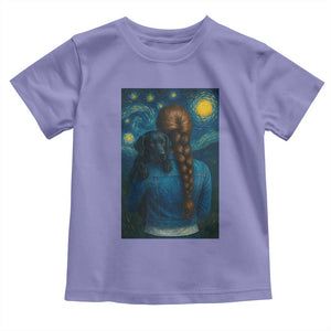 Starry Night Art Parody Toddler T Shirt Girl And Labrador Retriever Dog Mom Gift TS12 Violet Print Your Wear