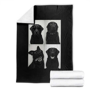 Funny Black Lab Throw Blanket Photobooth Selfie Dog Mom Gift TS12 Black Print Your Wear
