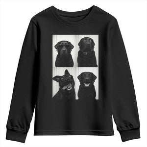 Funny Black Lab Youth Sweatshirt Photobooth Selfie Dog Mom Gift TS12 Black Print Your Wear