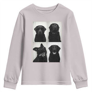 Funny Black Lab Youth Sweatshirt Photobooth Selfie Dog Mom Gift TS12 Ice Gray Print Your Wear