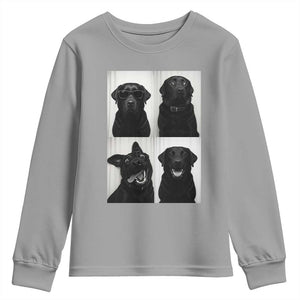 Funny Black Lab Youth Sweatshirt Photobooth Selfie Dog Mom Gift TS12 Sport Gray Print Your Wear