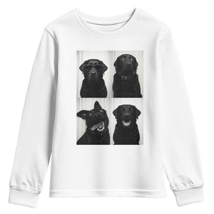 Funny Black Lab Youth Sweatshirt Photobooth Selfie Dog Mom Gift TS12 White Print Your Wear