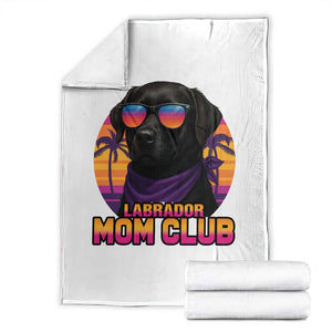 Funny Black Labrador Throw Blanket Dog Mom Retro Sunset Gift TS12 White Print Your Wear