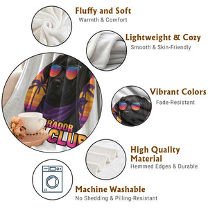 Funny Black Labrador Throw Blanket Dog Mom Retro Sunset Gift TS12 Print Your Wear