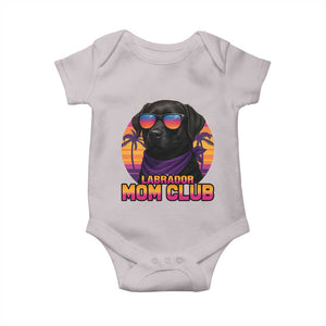 Funny Black Labrador Baby Onesie Dog Mom Retro Sunset Gift TS12 Ice Gray Print Your Wear