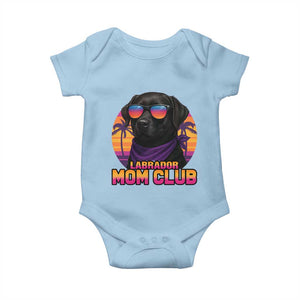 Funny Black Labrador Baby Onesie Dog Mom Retro Sunset Gift TS12 Light Blue Print Your Wear
