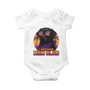 Funny Black Labrador Baby Onesie Dog Mom Retro Sunset Gift TS12 White Print Your Wear
