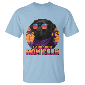 Funny Black Labrador T Shirt Dog Mom Retro Sunset Gift TS12 Light Blue Print Your Wear