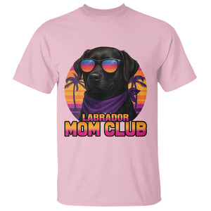 Funny Black Labrador T Shirt Dog Mom Retro Sunset Gift TS12 Light Pink Print Your Wear