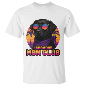 Funny Black Labrador T Shirt Dog Mom Retro Sunset Gift TS12 White Print Your Wear