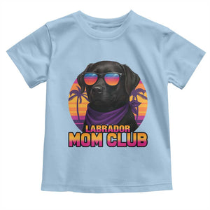 Funny Black Labrador Toddler T Shirt Dog Mom Retro Sunset Gift TS12 Light Blue Print Your Wear