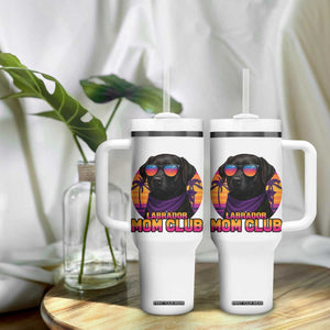 Funny Black Labrador Tumbler With Handle Dog Mom Retro Sunset Gift TS12 Print Your Wear