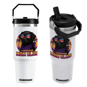 Funny Black Labrador Flip Straw Tumbler Dog Mom Retro Sunset Gift TS12 One Size: 30 oz White Print Your Wear