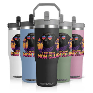 Funny Black Labrador Flip Straw Tumbler Dog Mom Retro Sunset Gift TS12 Print Your Wear