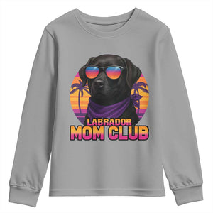 Funny Black Labrador Youth Sweatshirt Dog Mom Retro Sunset Gift TS12 Sport Gray Print Your Wear