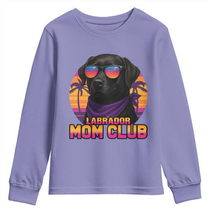 Funny Black Labrador Youth Sweatshirt Dog Mom Retro Sunset Gift TS12 Violet Print Your Wear