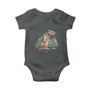 Resist Portland Frog Protest Christmas Baby Onesie Funny Holiday Meme Gift Idea TS12 Dark Heather Print Your Wear
