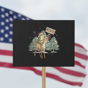 Resist Portland Frog Protest Christmas Protest Sign Funny Holiday Meme Gift Idea TS12 Horizontal 18" × 24" Black Print Your Wear