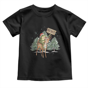 Resist Portland Frog Protest Christmas Toddler T Shirt Funny Holiday Meme Gift Idea TS12 Black Print Your Wear