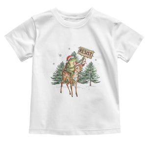 Resist Portland Frog Protest Christmas Toddler T Shirt Funny Holiday Meme Gift Idea TS12 White Print Your Wear
