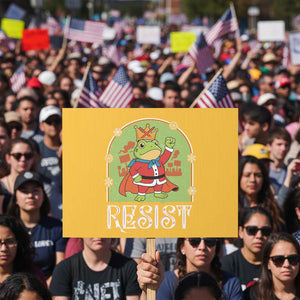 Resist Portland Frog Protest Protest Sign Funny No Kings Christmas Gift - Print Your Wear