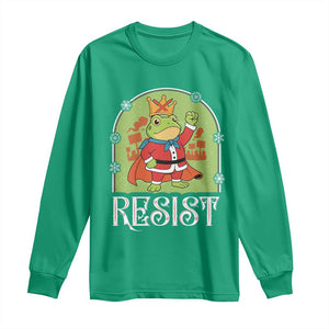 Resist Portland Frog Protest Long Sleeve Shirt Funny No Kings Christmas Gift TS12 Irish Green Print Your Wear