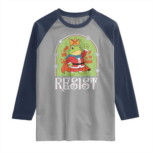 Resist Portland Frog Protest Raglan Shirt Funny No Kings Christmas Gift TS12 Sport Gray Navy Print Your Wear