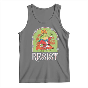 Resist Portland Frog Protest Tank Top Funny No Kings Christmas Gift TS12 Black Heather Print Your Wear