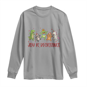 Joy Is Resistance Long Sleeve Shirt Funny Portland Frog Protest Christmas Gift TS12 Sport Gray Print Your Wear