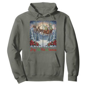 Joy Is Resistance Portland Frog Protest Hoodie Funny Holiday Meme Gift Idea TS12 Military Green Print Your Wear