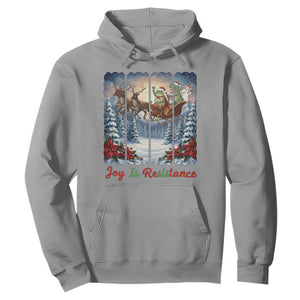 Joy Is Resistance Portland Frog Protest Hoodie Funny Holiday Meme Gift Idea TS12 Sport Gray Print Your Wear