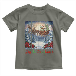 Joy Is Resistance Portland Frog Protest Toddler T Shirt Funny Holiday Meme Gift Idea TS12 Military Green Print Your Wear