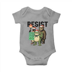 Funny Christmas Frogs Together Strong Baby Onesie Portland Resist Meme Gift TS12 Sport Gray Print Your Wear