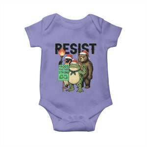 Funny Christmas Frogs Together Strong Baby Onesie Portland Resist Meme Gift TS12 Violet Print Your Wear