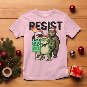 Funny Christmas Frogs Together Strong T Shirt Portland Resist Meme Gift TS12 Light Pink Print Your Wear