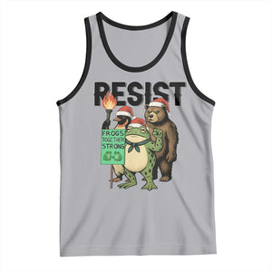 Funny Christmas Frogs Together Strong Tank Top Portland Resist Meme Gift TS12 Athletic Heather Black Print Your Wear