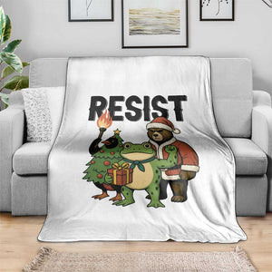 Portland Frog Protest Frogs Together Strong Throw Blanket Funny Holiday Gift TS12 Print Your Wear