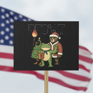 Portland Frog Protest Frogs Together Strong Protest Sign Funny Holiday Gift TS12 Horizontal 18" × 24" Black Print Your Wear
